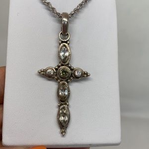 Beautiful vintage sterling and crystal cross.